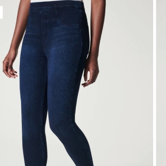 Spanx Jean-ish Ankle Leggings Dark Wash size large - Picture 5 of 8